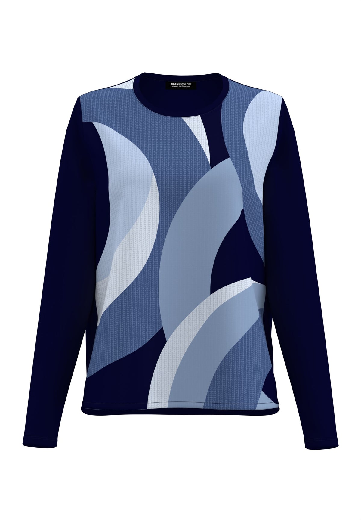 Frank Walder Navy & Blue Abstract Print Top