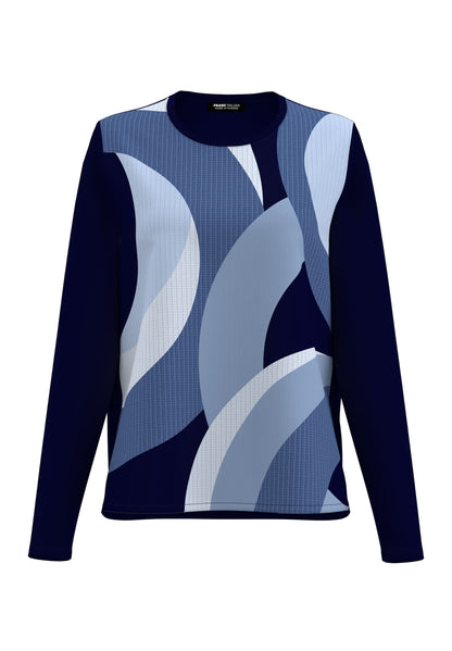 Frank Walder Navy & Blue Abstract Print Top