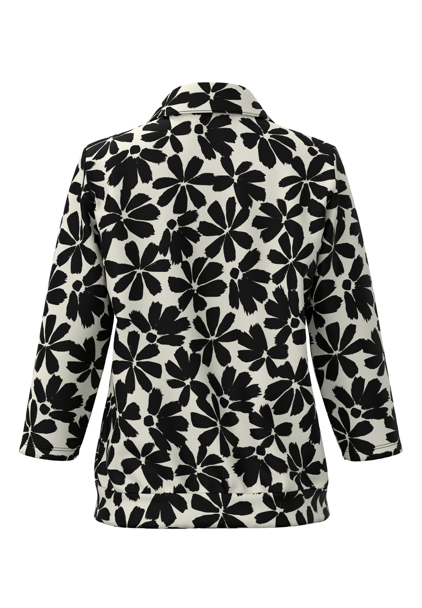 Frank Walder Black and Cream Floral Poloshirt