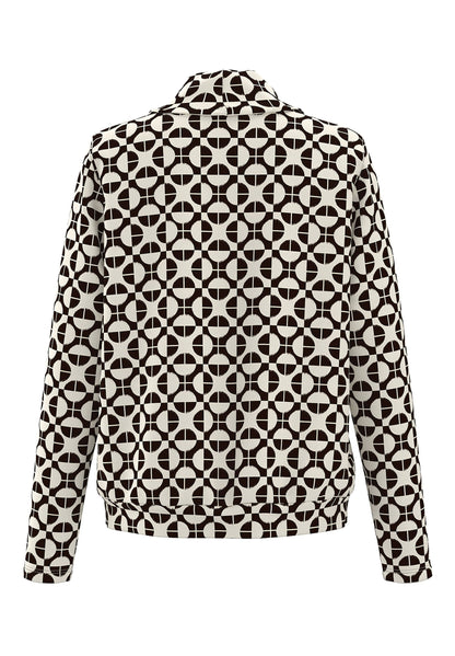 Frank Walder Espresso Geometric Cowl Neck Top