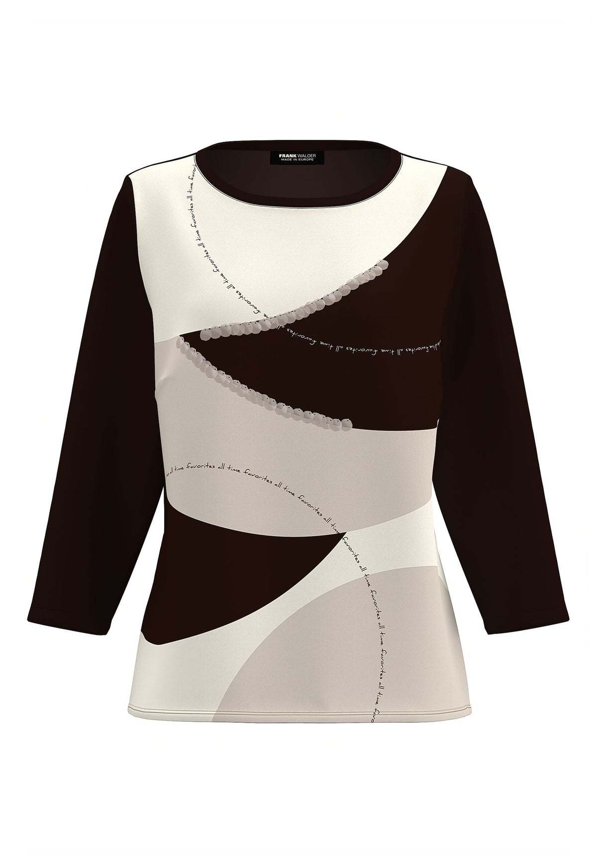Frank Walder Chocolate Graphic Print Top