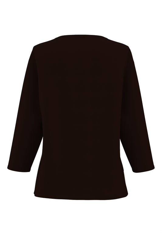 Frank Walder Chocolate Graphic Print Top