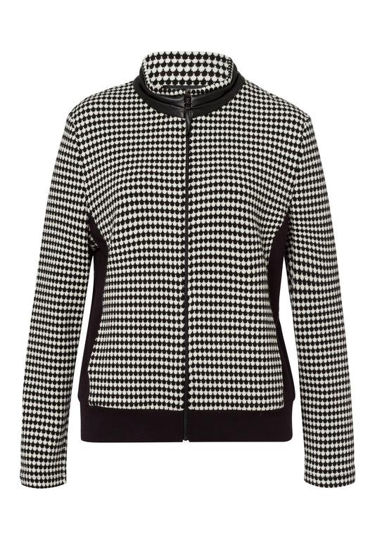 Frank Walder Houndstooth  Zip Up Jacket