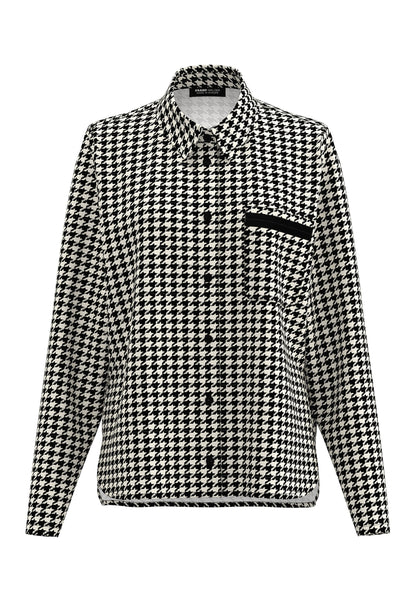 Frank Walder Houndstooth Zip-Pocket Shirt