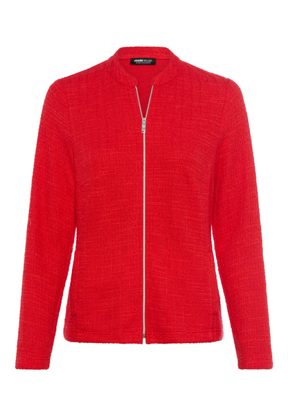 Frank Walder Scarlet Bouclé Zip Jacket