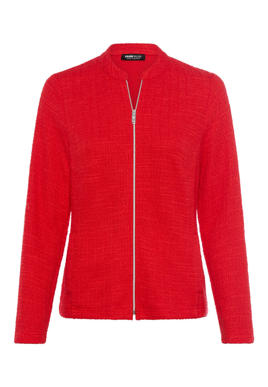 Frank Walder Scarlet Bouclé Zip Jacket