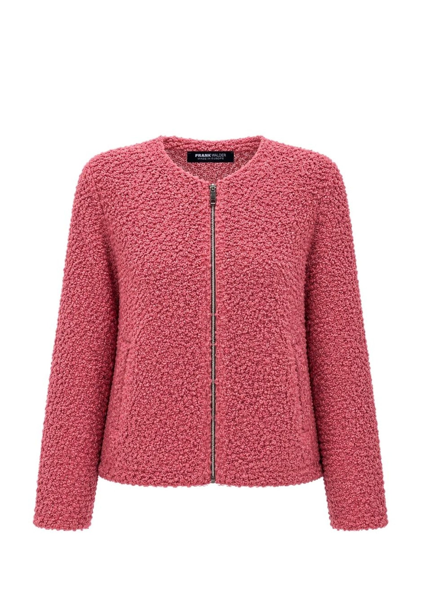 Frank Walder Dusky Pink Zip Knit Jacket