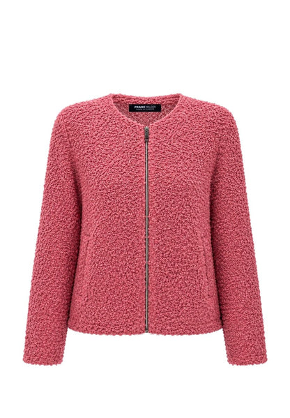 Frank Walder Dusky Pink Zip Knit Jacket