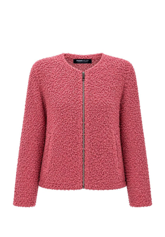 Frank Walder Dusky Pink Zip Knit Jacket