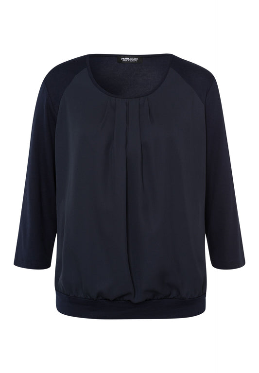 Frank Walder Midnight Navy Pleated Top