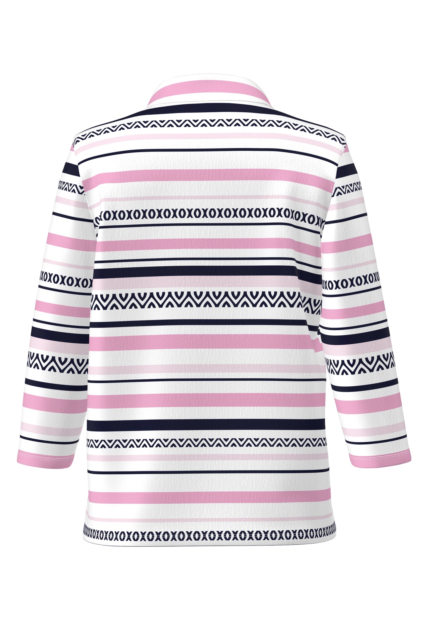 Frank Walder Navy and Pink Polo Shirt Top