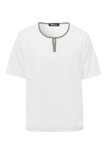 Frank Walder Khaki Trim Blouse