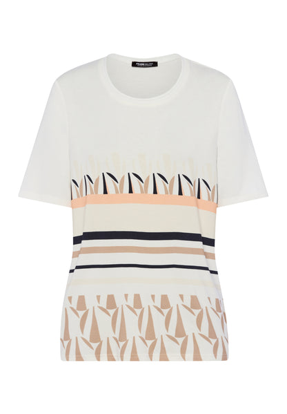 Frank Walder Cream and Tonal Print Blouse