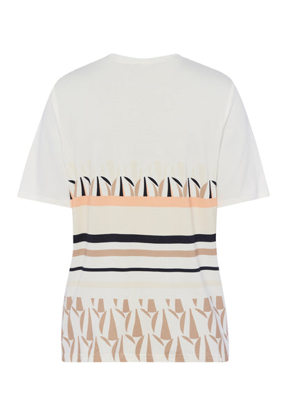 Frank Walder Cream and Tonal Print Blouse