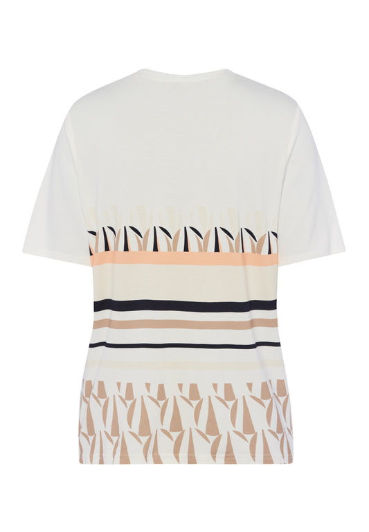 Frank Walder Cream and Tonal Print Blouse