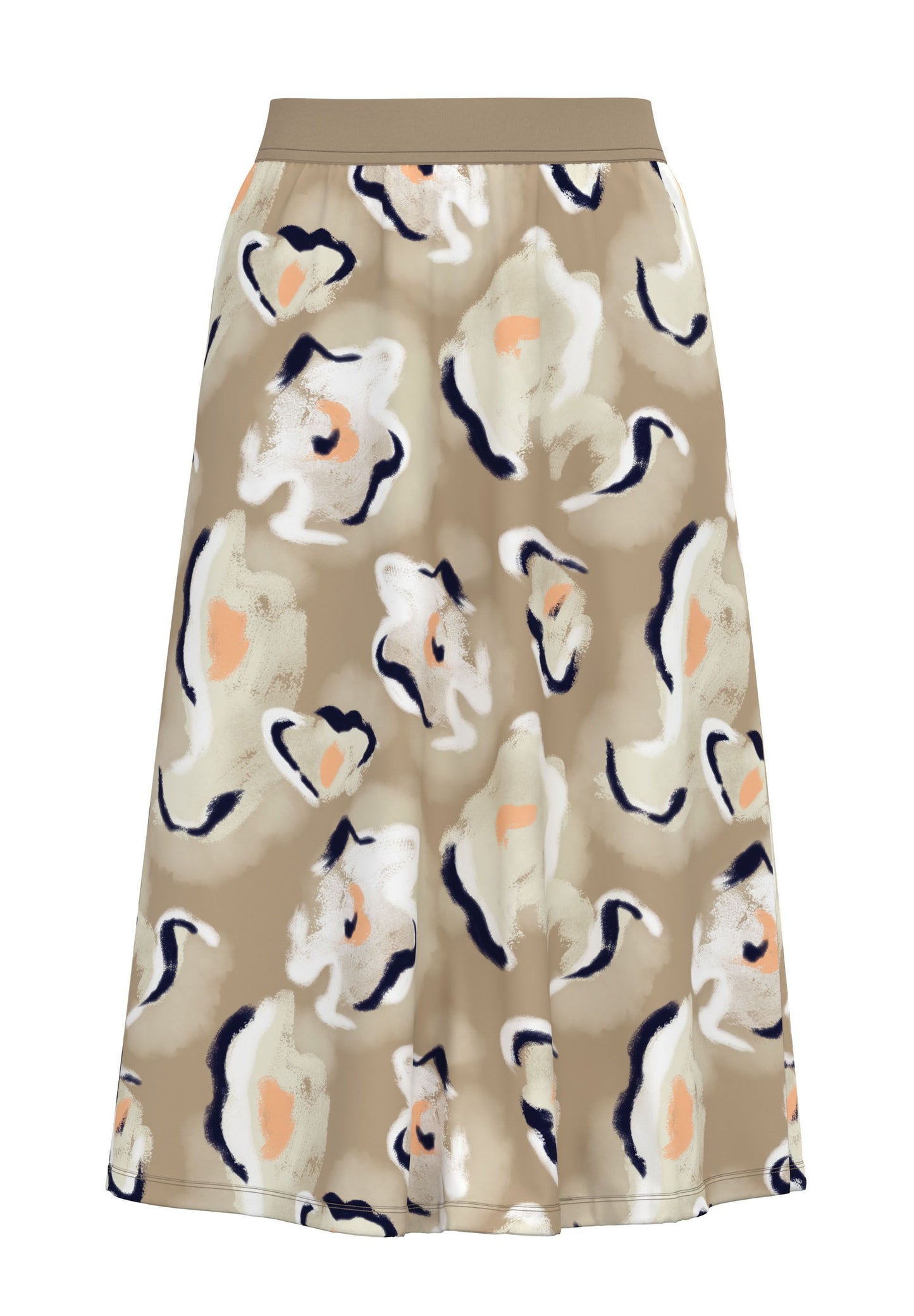 Frank Walder Neutral Flower A-Line Skirt