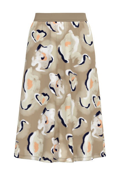 Frank Walder Neutral Flower A-Line Skirt