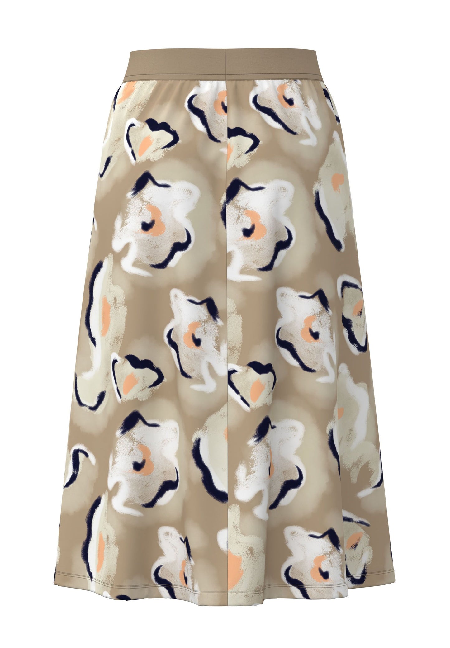 Frank Walder Neutral Flower A-Line Skirt