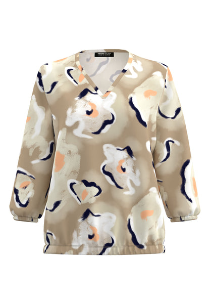 Frank Walder Neutral V-Neck Top