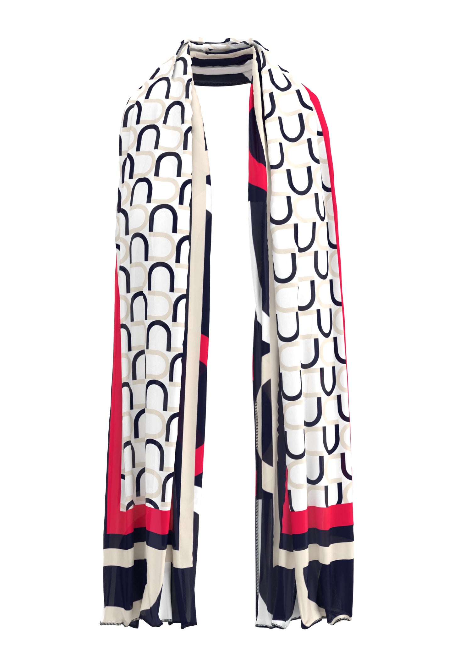 Frank Walder Navy and Red Pattern Scarf