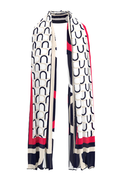 Frank Walder Navy and Red Pattern Scarf