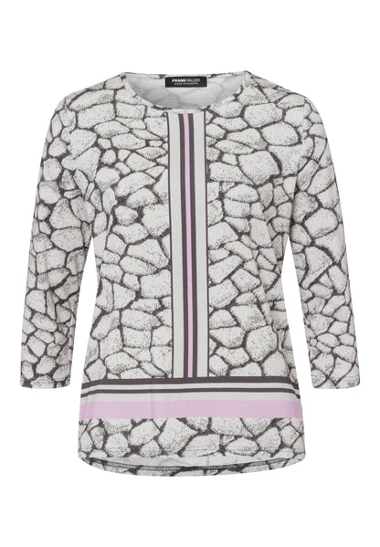Frank Walder Grey and Lilac Detailed Top
