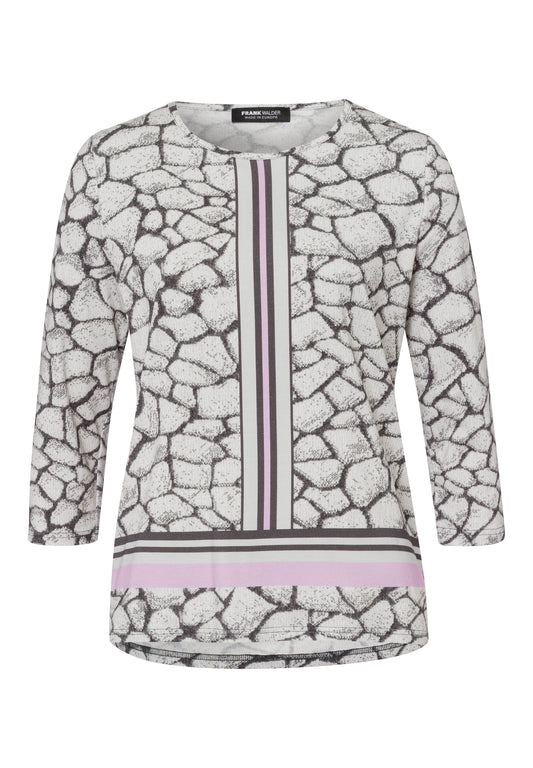 Frank Walder Grey and Lilac Detailed Top