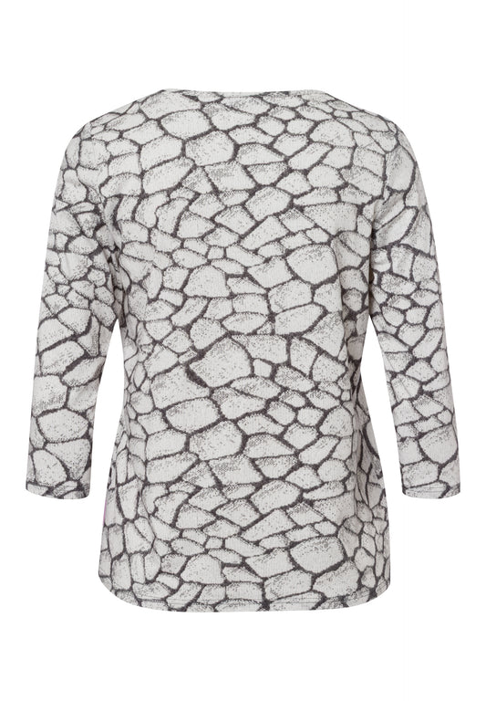 Frank Walder Grey and Lilac Detailed Top