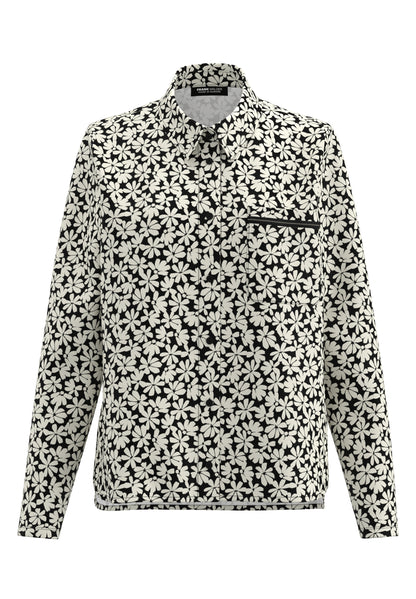 Frank Walder Flower Print Jersey Blouse