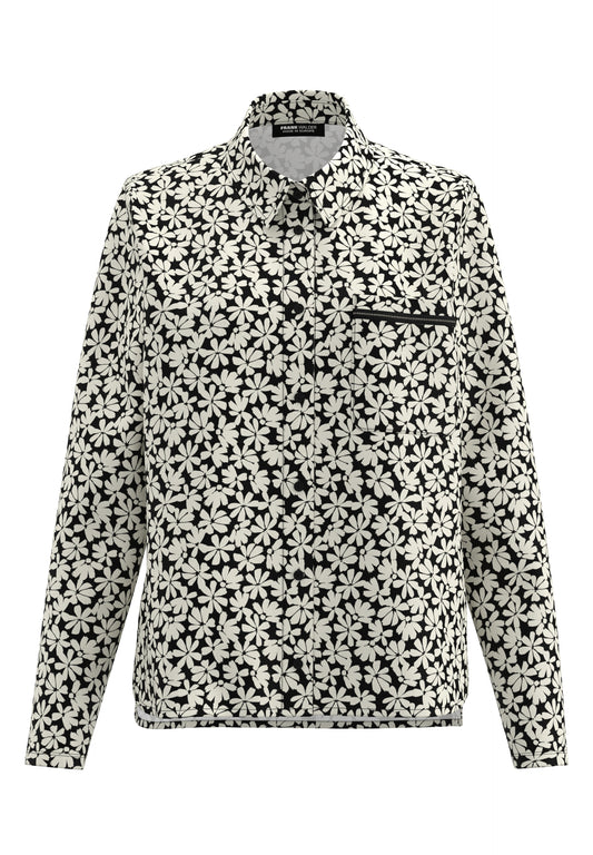 Frank Walder Flower Print Jersey Blouse