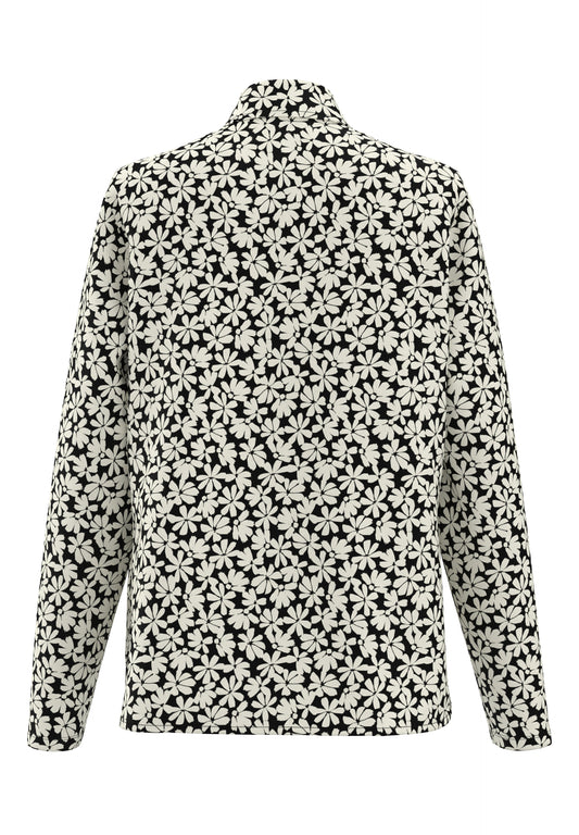 Frank Walder Flower Print Jersey Blouse