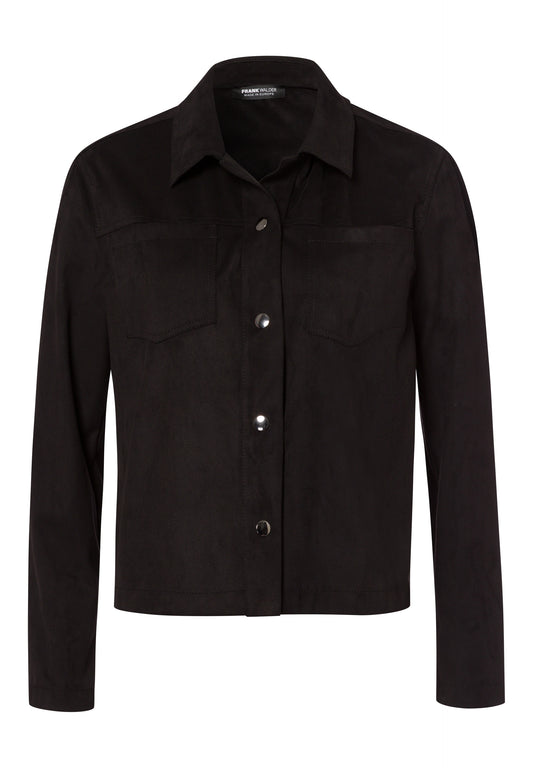 Frank Walder Onyx Faux Suede Overshirt Jacket