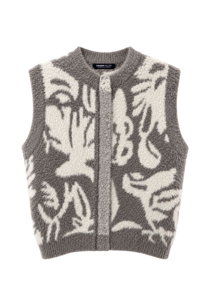 Frank Walder Cream and Grey Gilet