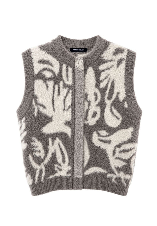 Frank Walder Cream and Grey Gilet