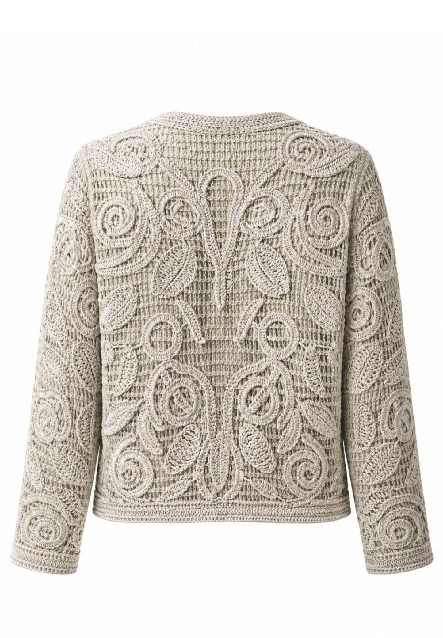 Frank Walder Grey Textured Knit Cardigan