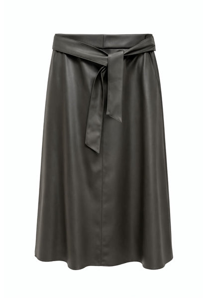 Frank Walder Faux Leather Midi Skirt
