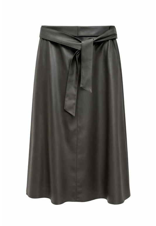 Frank Walder Faux Leather Midi Skirt