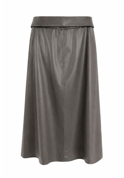 Frank Walder Faux Leather Midi Skirt