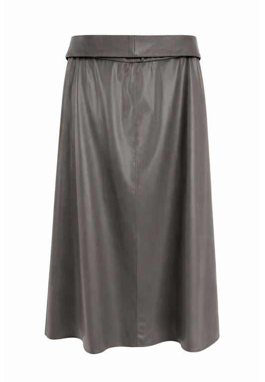 Frank Walder Faux Leather Midi Skirt