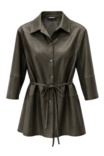 Frank Walder Faux Leather Shacket