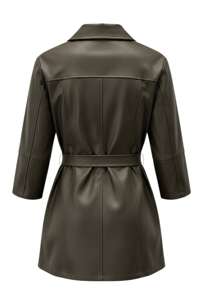 Frank Walder Faux Leather Shacket