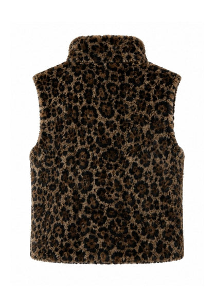 Frank Walder Leopard Faux Fur Waistcoat Gilet