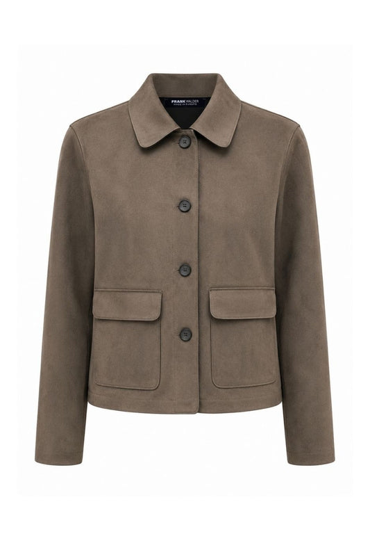 Frank Walder Taupe Faux Suede Jacket