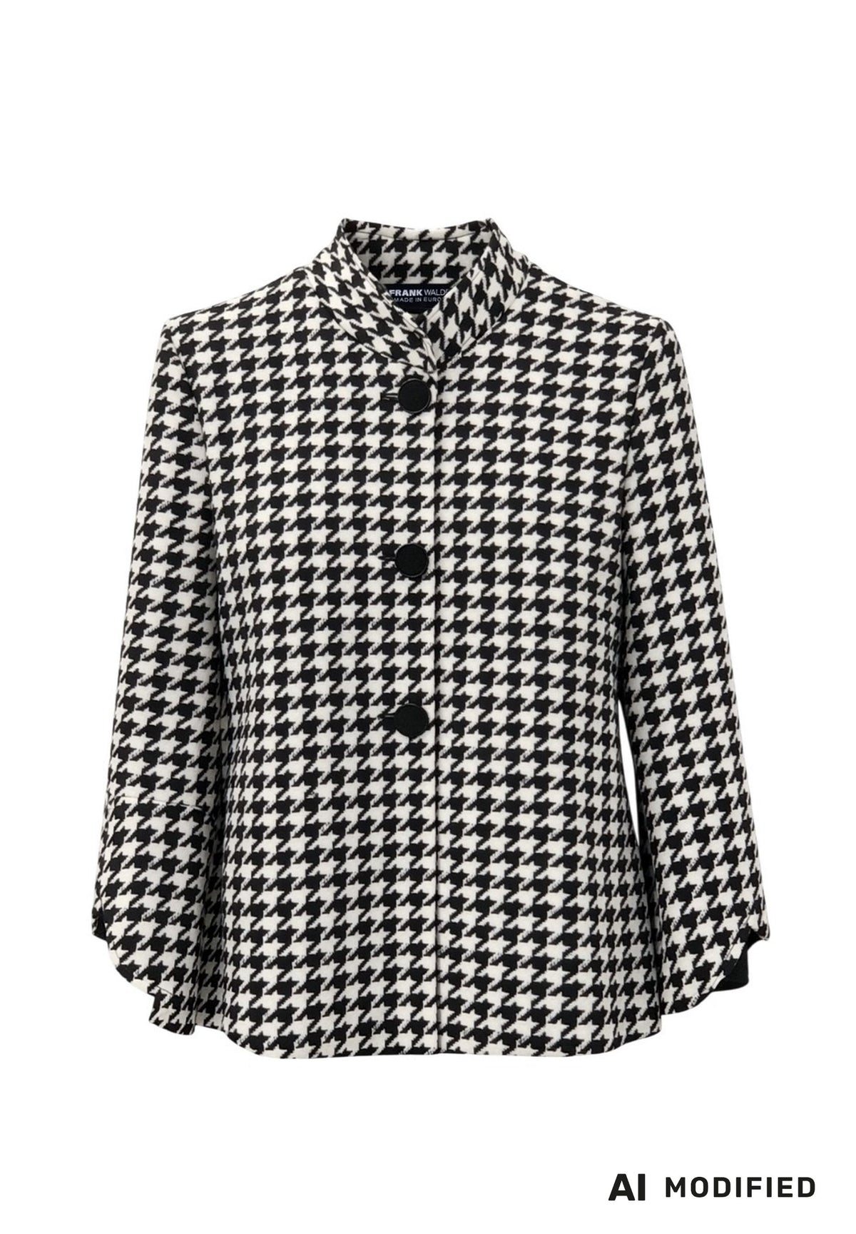 Frank Walder Houndstooth High-Neck Jacket