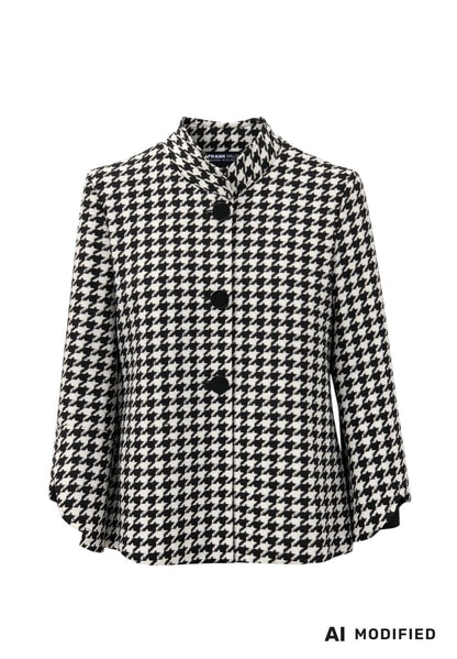 Frank Walder Houndstooth High-Neck Jacket