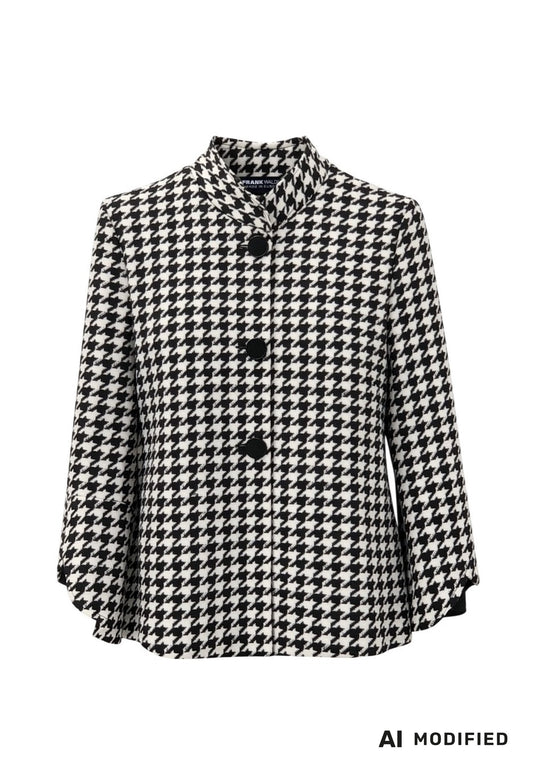 Frank Walder Houndstooth High-Neck Jacket