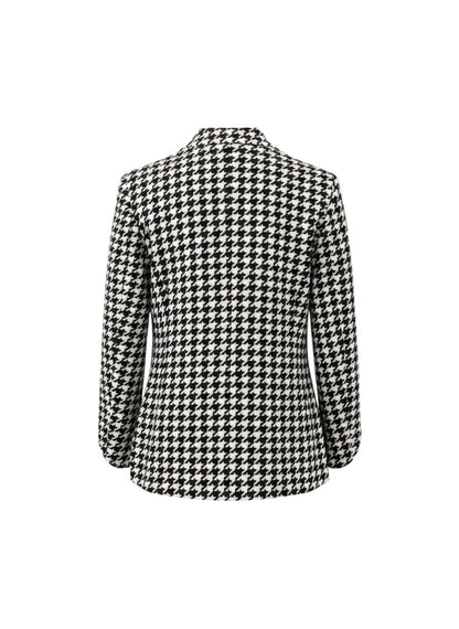 Frank Walder Houndstooth High-Neck Jacket