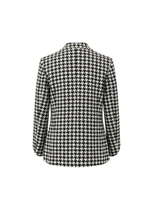 Frank Walder Houndstooth High-Neck Jacket