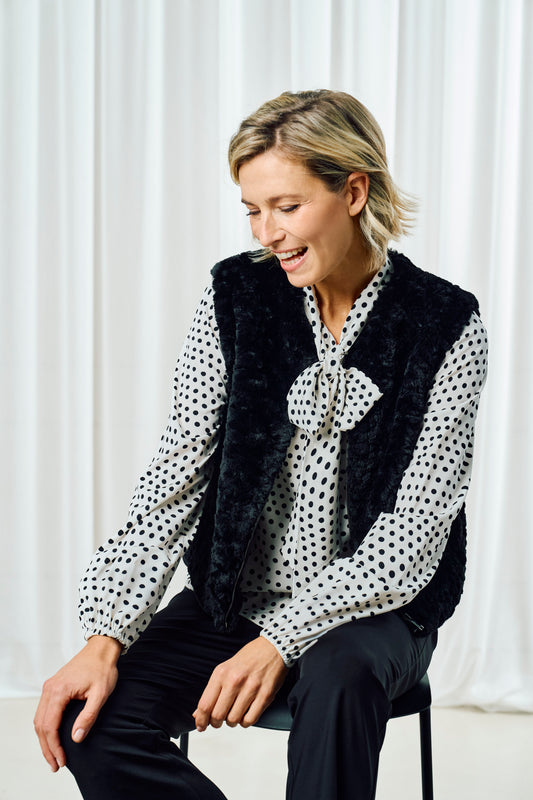 Frank Walder Polka Dot Blouse