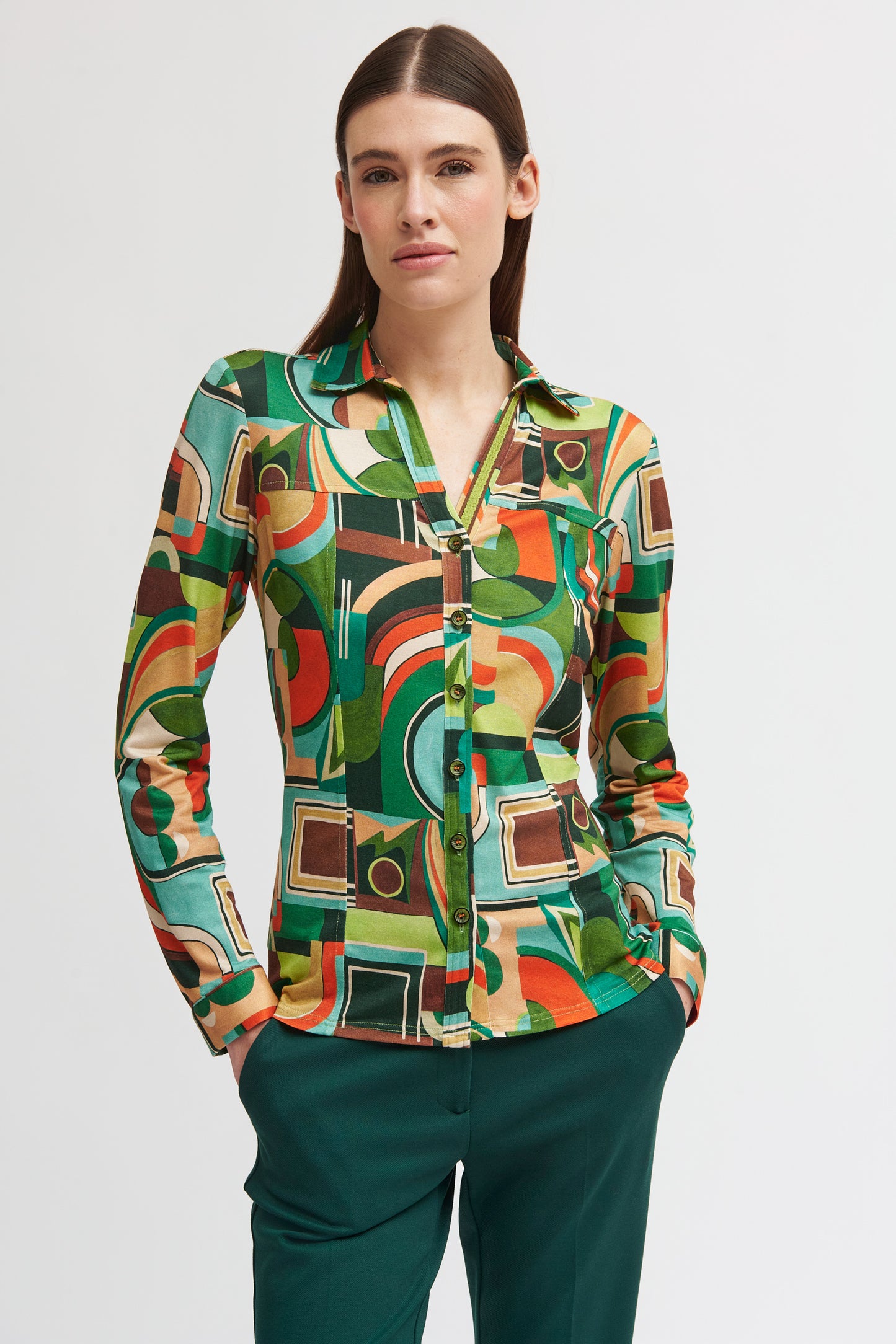 TINTA Green Print Freya Shirt